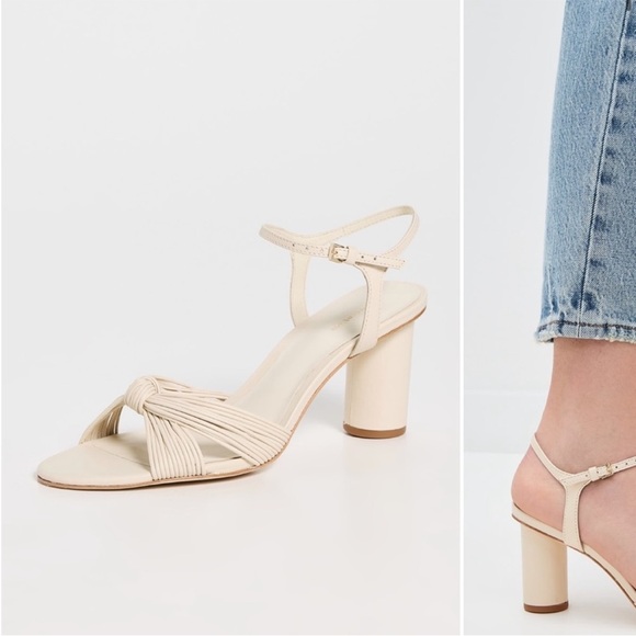 Reformation • petra sandals in almond leather - 7.5